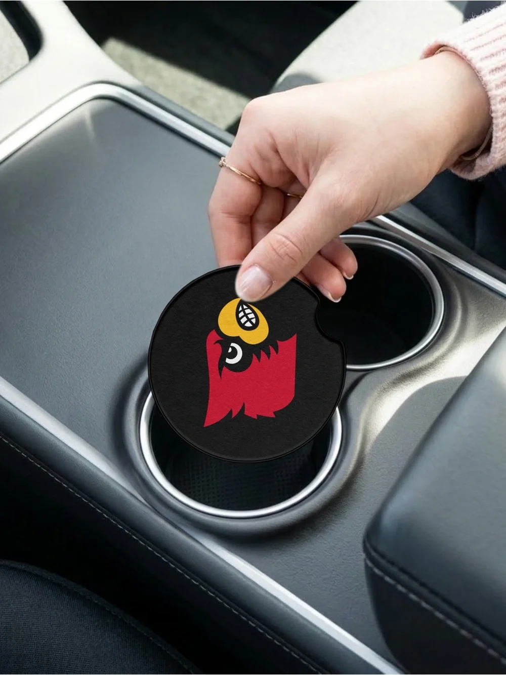 Louisville Ceramic Car Coasters - Red, Black, 2 pack